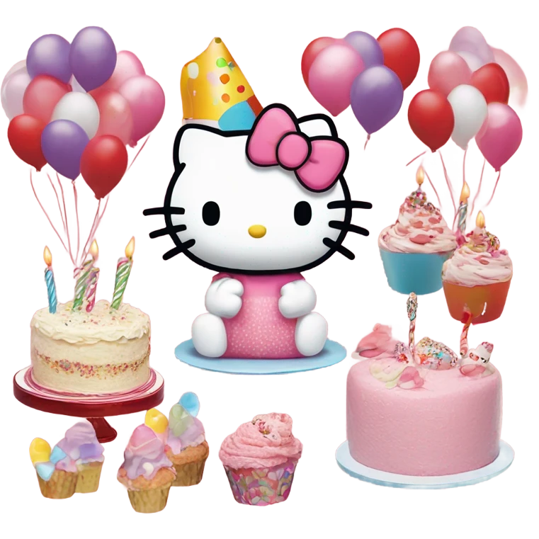 Hello Kitty birthday party ￼ emoji