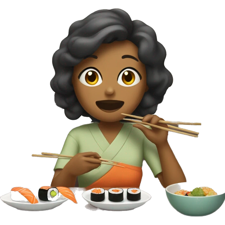 mom eating sushi emoji