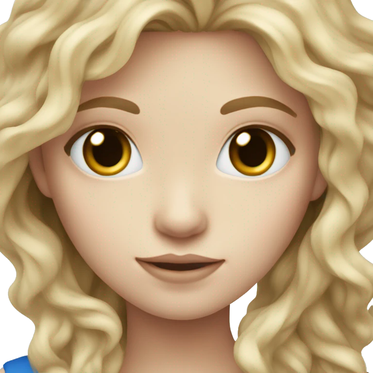 dark blonde hair girl blue eyes pale skin wavy hair emoji