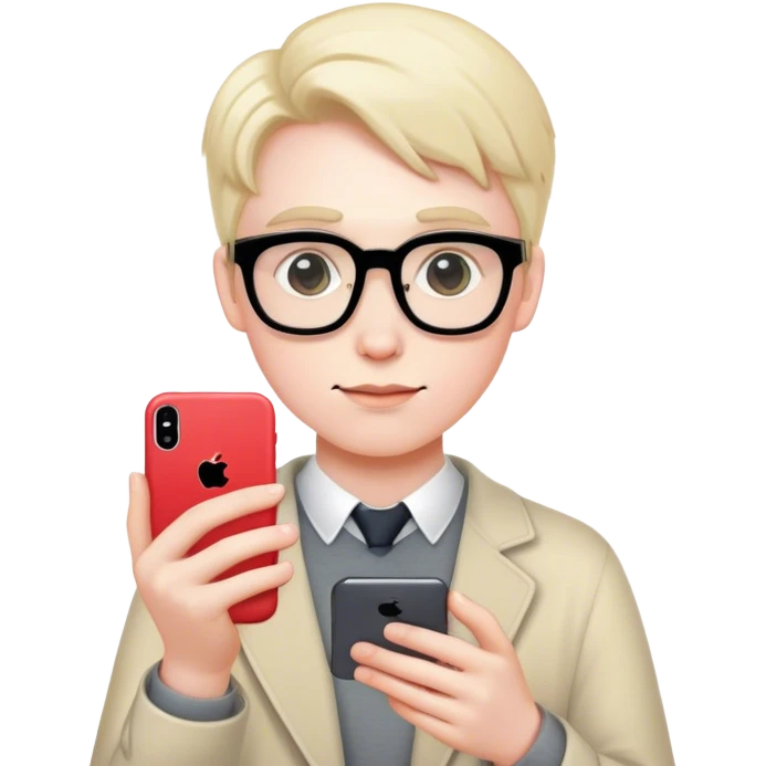 Nerd with iPhone  emoji
