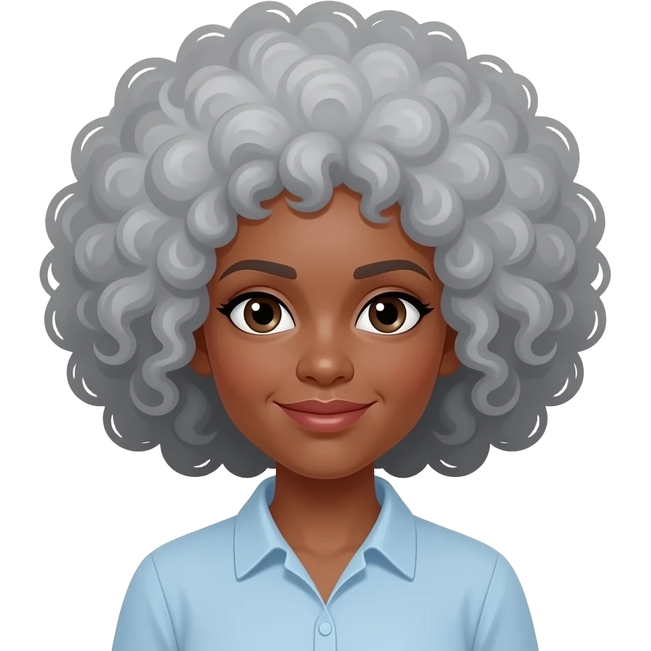 Black woman with gray Afro emoji