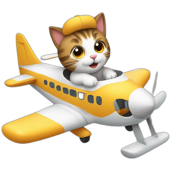 Cat flying a plane emoji