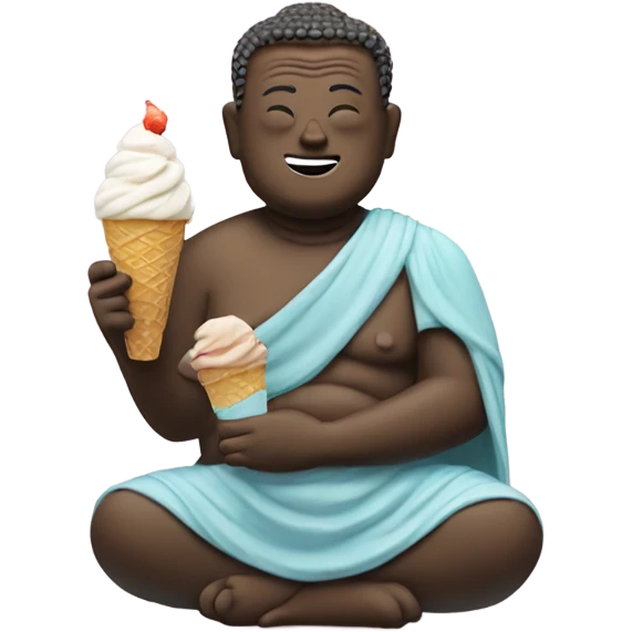 Buddah eating ice cream emoji