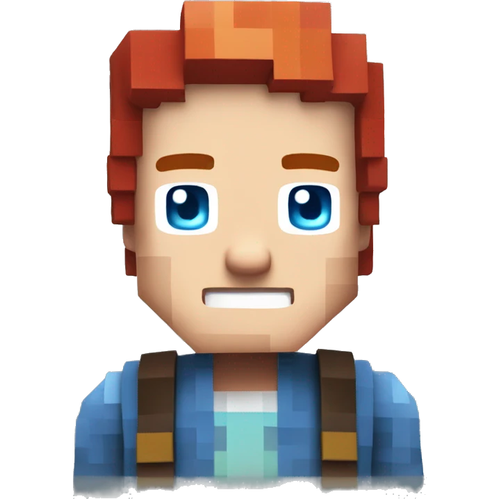 minecraft character with red hair and blue eyes emoji