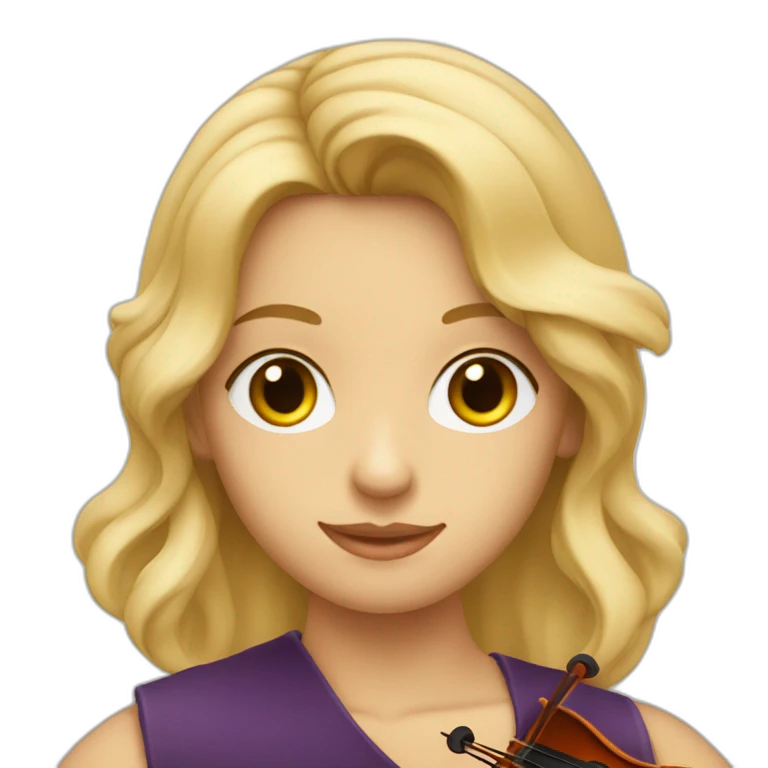 Violinista rubia con pelo lacio y ojos claros emoji