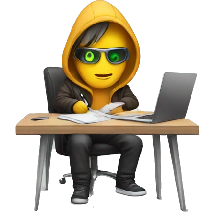 hacker writing script emoji