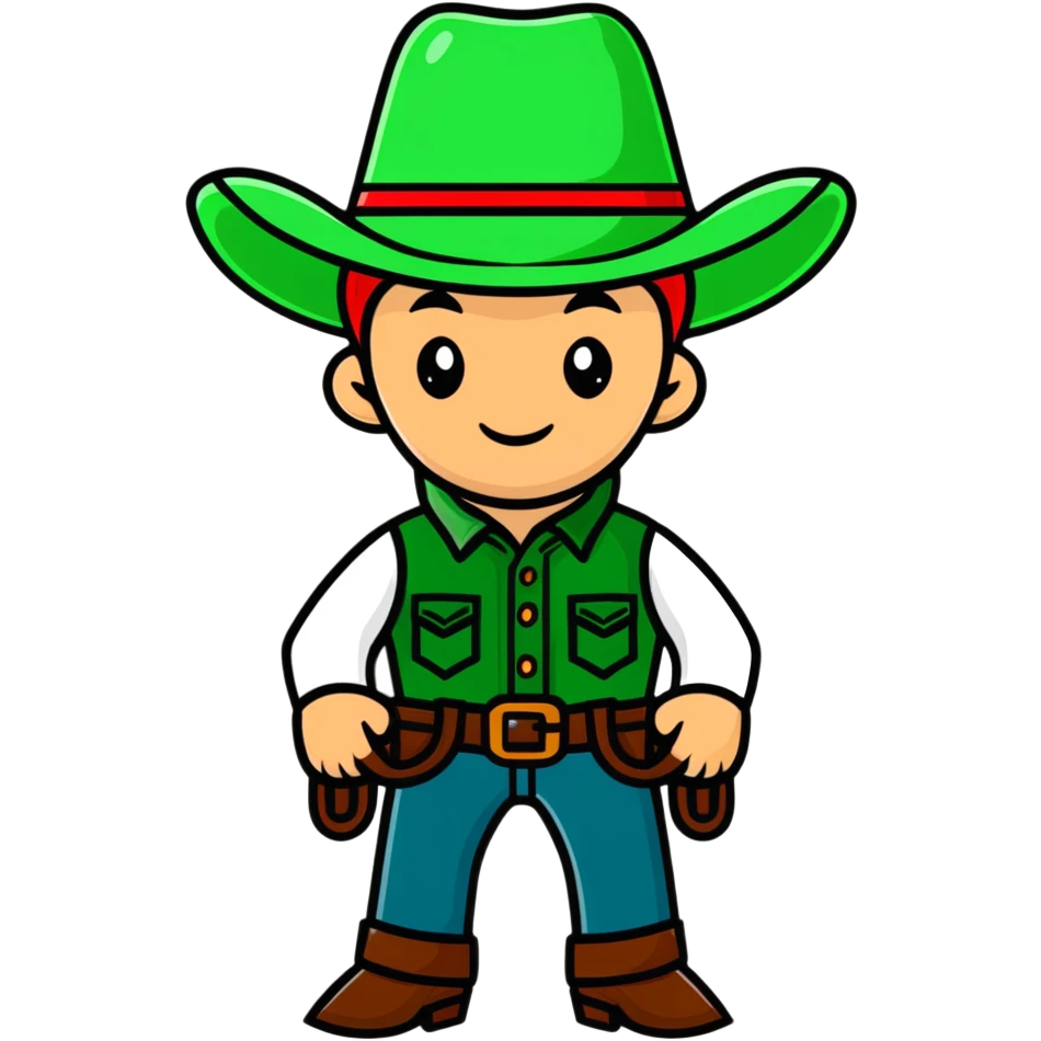 Cowboy wearing a green hat emoji