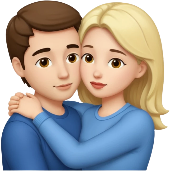 Hugging and kissing emoji