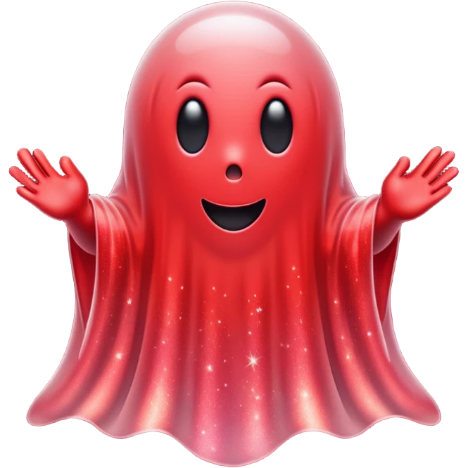 red glitter ghost style emoji