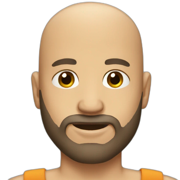 Bald man with 3 days beard emoji