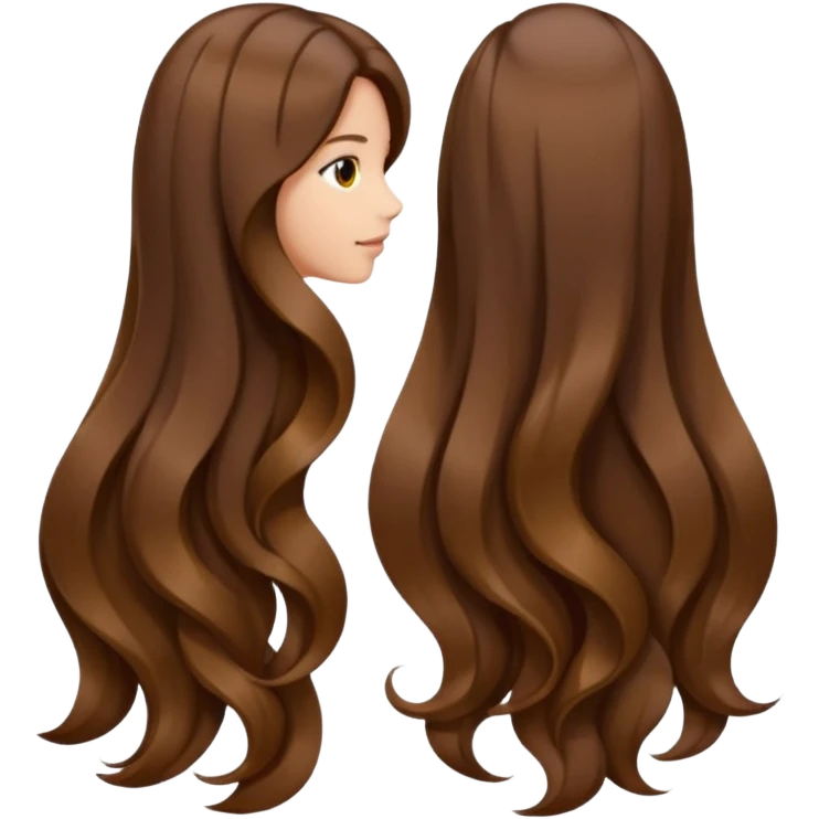 back view of long brown hair emoji