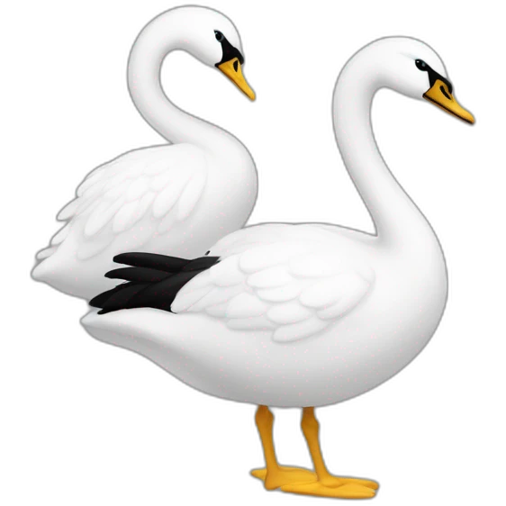 Dos cisnes uno blanco y otro negro emoji