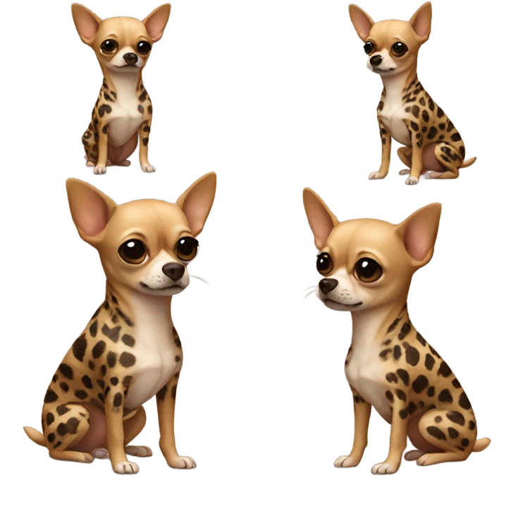 chihuahua wearing a leopard brown tracksuit  emoji