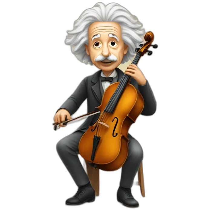 albert einstein palying cello emoji
