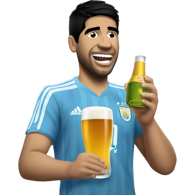 Luis Suárez drink beer emoji