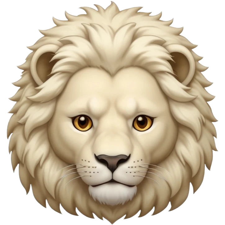 White lion with light brown eyes emoji