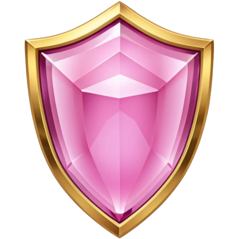 Pink crystal shield golden border emoji