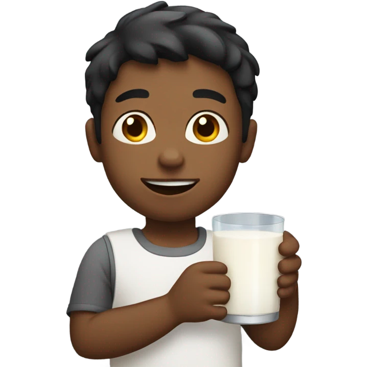 Boy holding milk emoji