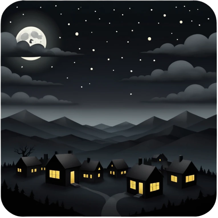 dark and eerie scene, the entire world covered in darkness. The sky is deep black with no stars or light, no moon, no glow just total void and silence. The atmosphere feels ominous and unsettling, as if darkness has swallowed everything. No characters, no visible light sources emoji