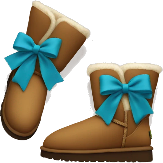 ankle ugg boots from aerial view with bows emoji