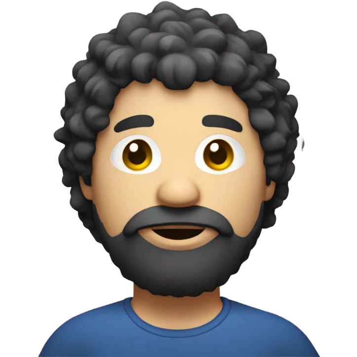 Fat man gamer with hairy face emoji