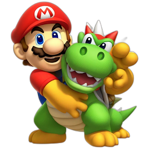 Super Mario hug bowser emoji
