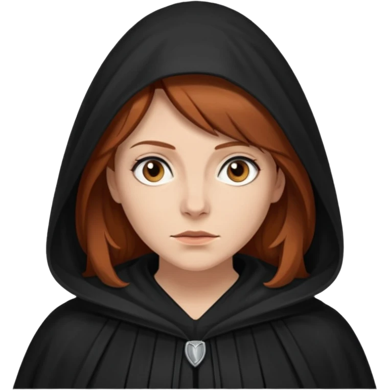 A white woman with brown/auburn hair robed like she's a Traitor in the tv show The Traitors emoji