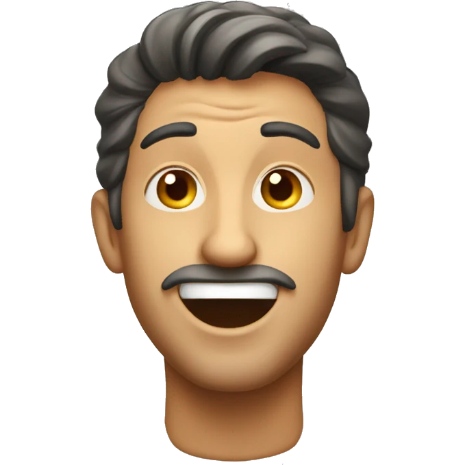 Smiling Italian man have a surprised emoji