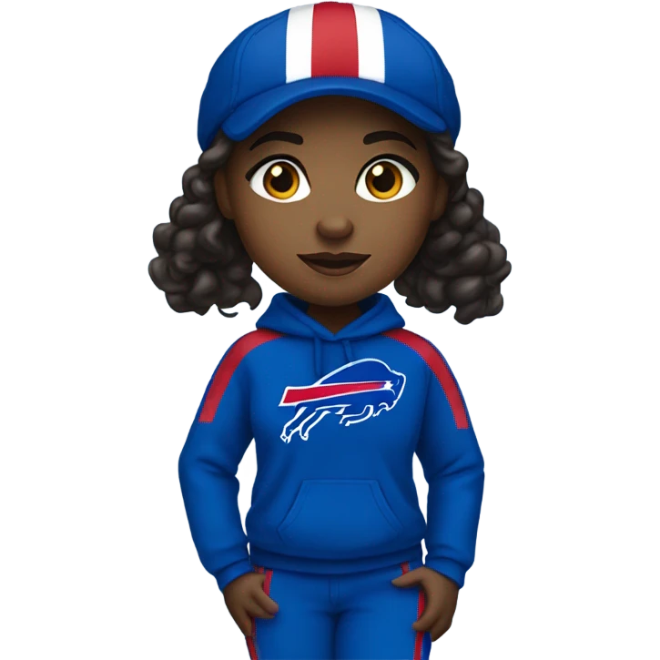 Black girl wearing buffalo bills clothes emoji