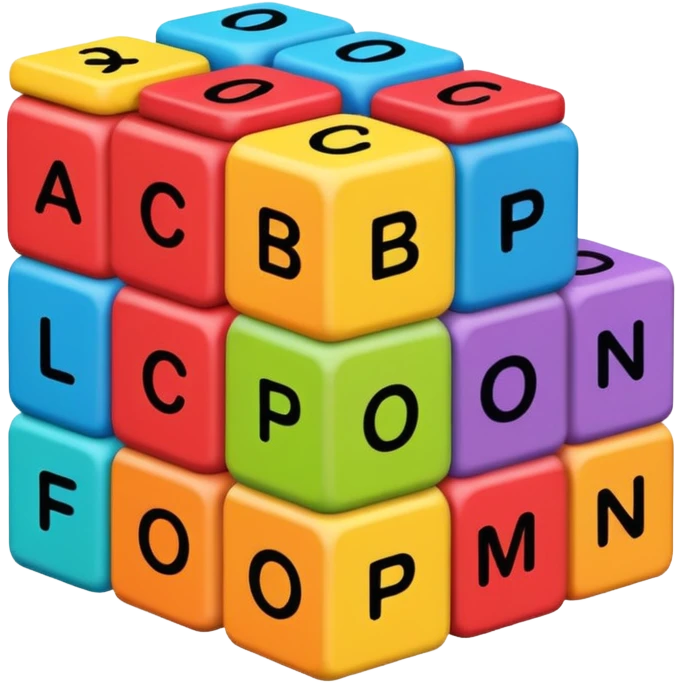 Wooden blocks with letters emoji