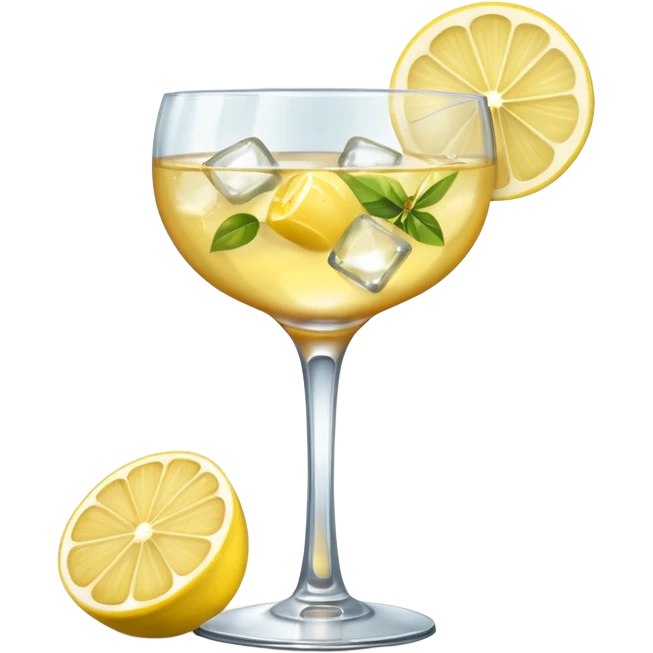 Spritz St-Germain avec citron et glaçons dans un verre cocktail  emoji
