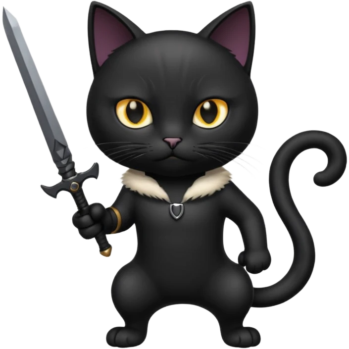Black cat with weapon emoji
