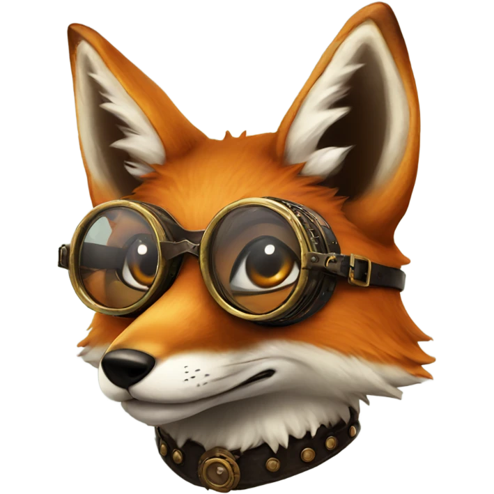 fox with glasses steampunk emoji
