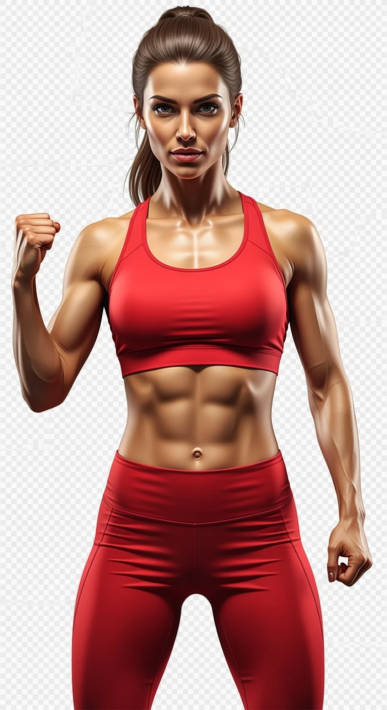 DONNA FITNESS ITALIANA REALISTICA IN FORMA, POSA FRONTALE IPERREALISTICA 4K, SENZA SFONDO emoji