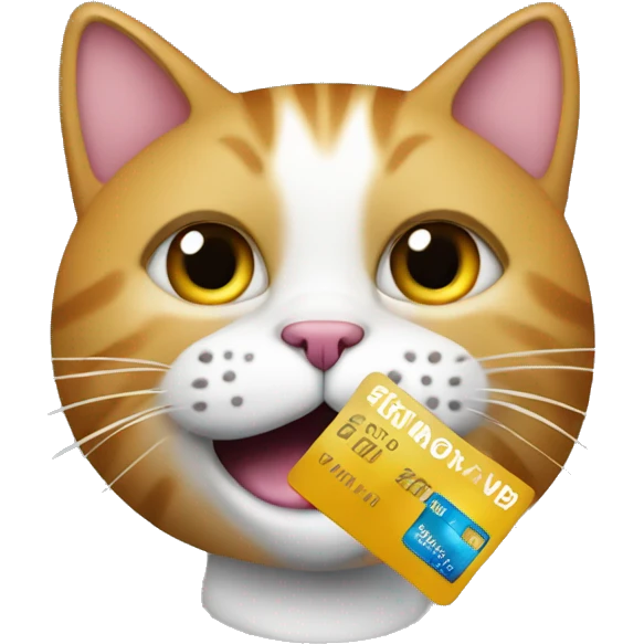 Cat with credit card in mouth emoji
