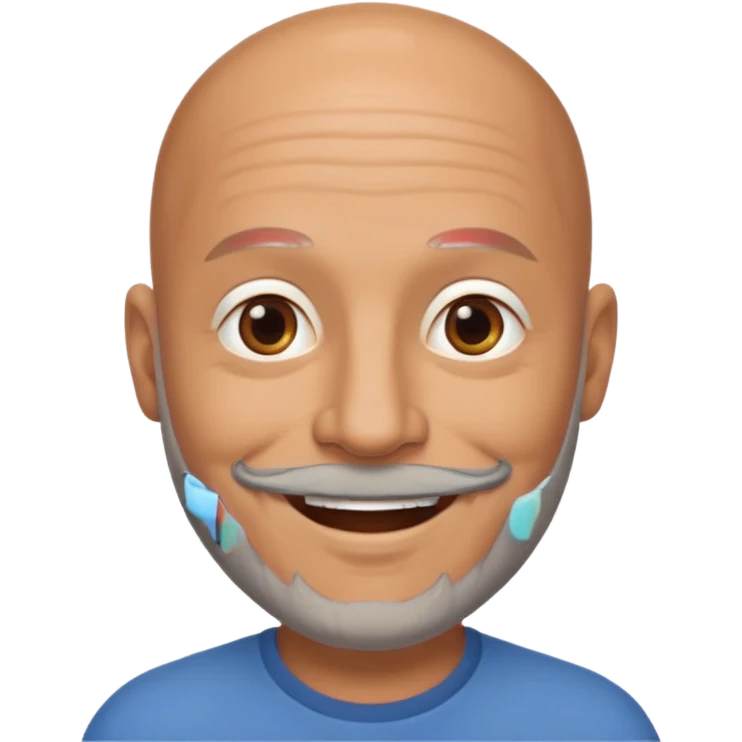 Bald brown man with grey beard emoji