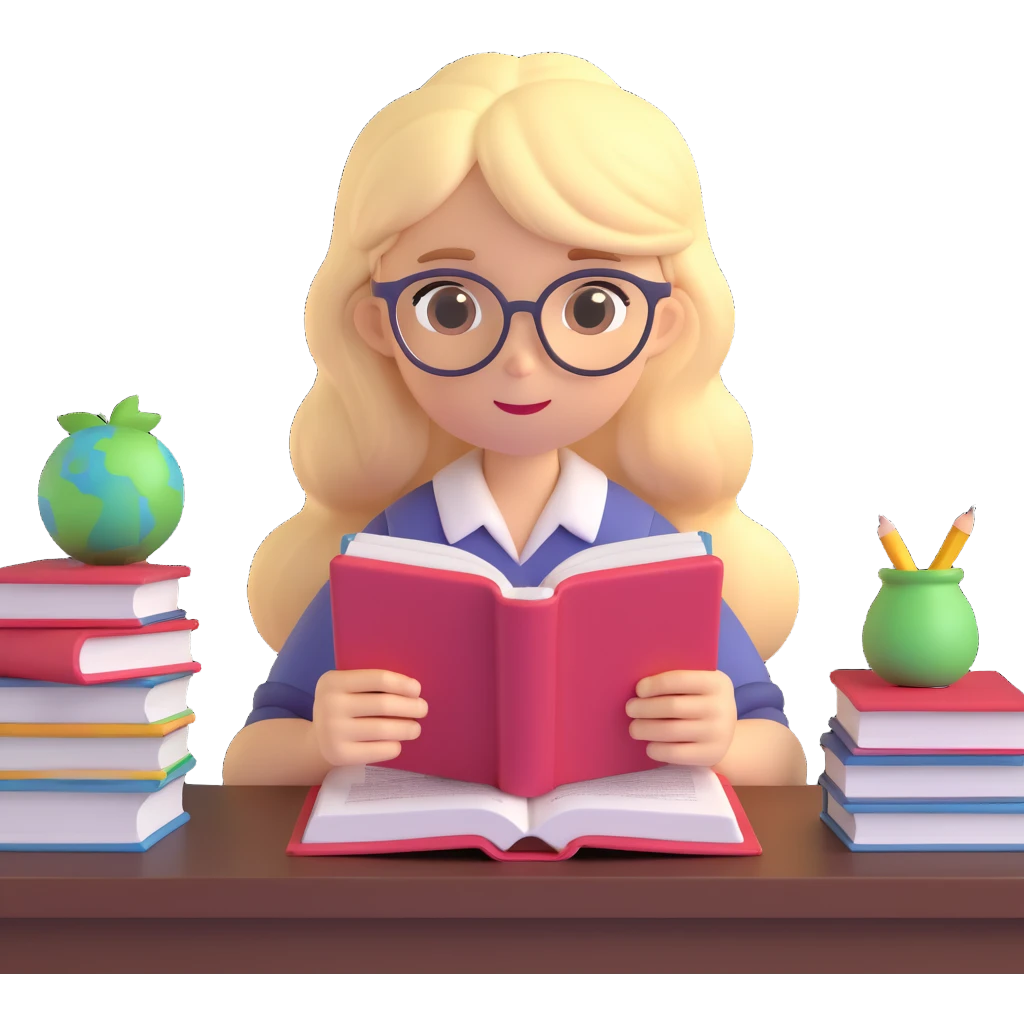 cute blonde girl reading books studying teen no scenery  emoji