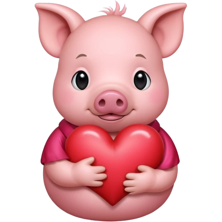 Pig hugging a heart  emoji