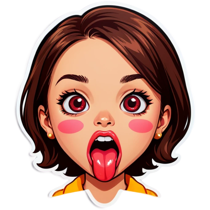 Girl with her tounge out emoji