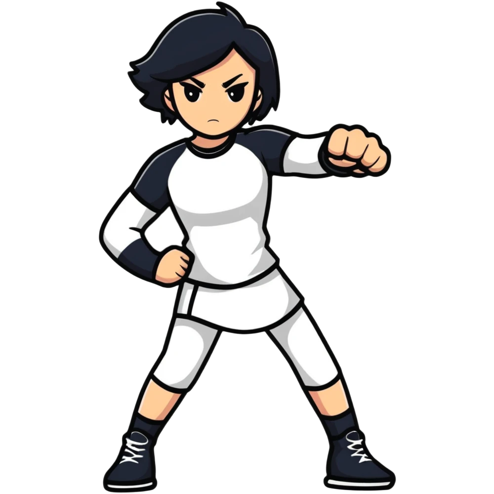 girl with fierce pose emoji