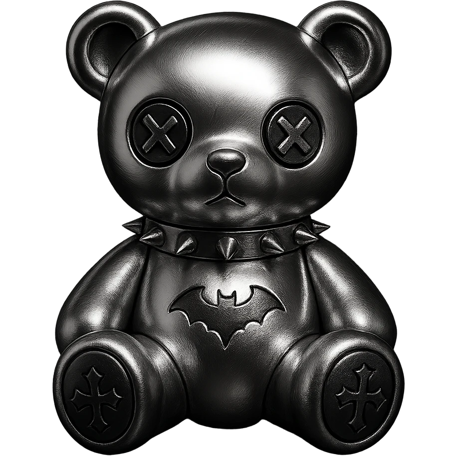 gothic teddy bear emoji
