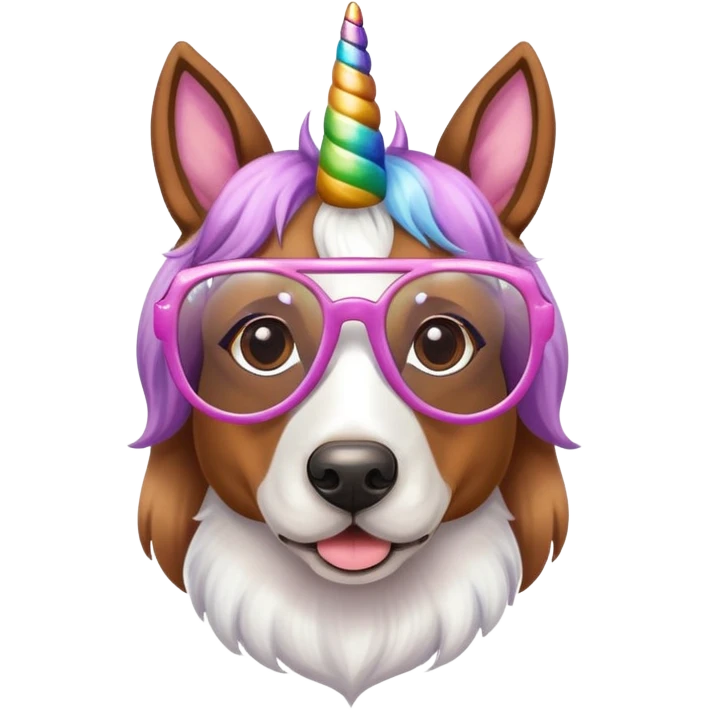 Un perro con gafas de unicornio  emoji