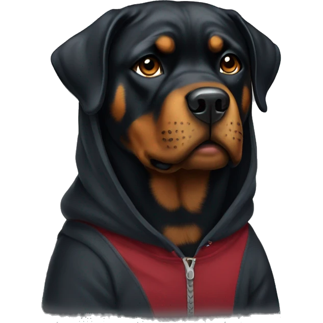 Rottweiler wearing hoodie emoji