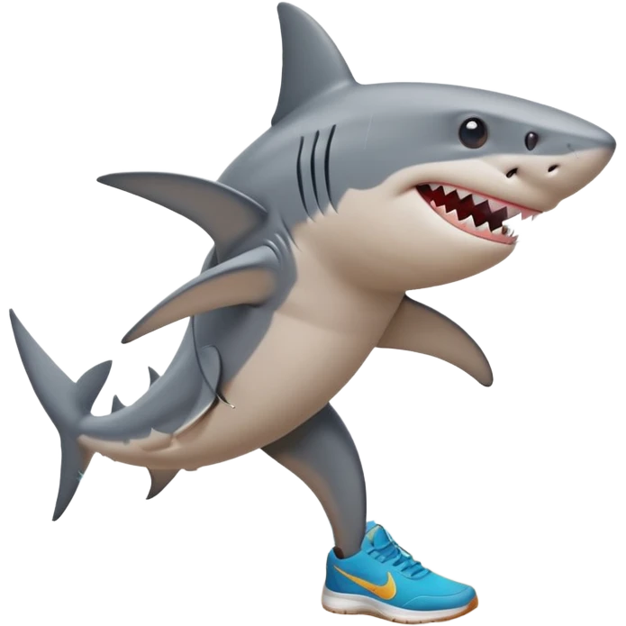 Shark with Nike shoes Dancing at a beach emoji
