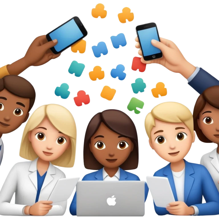 A group of people working together as a team emoji