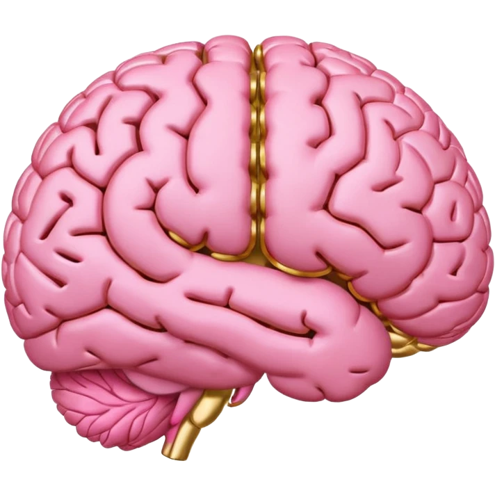 A pink brain with elegant golden details and accents. In the center of the brain type "1 EU" emoji