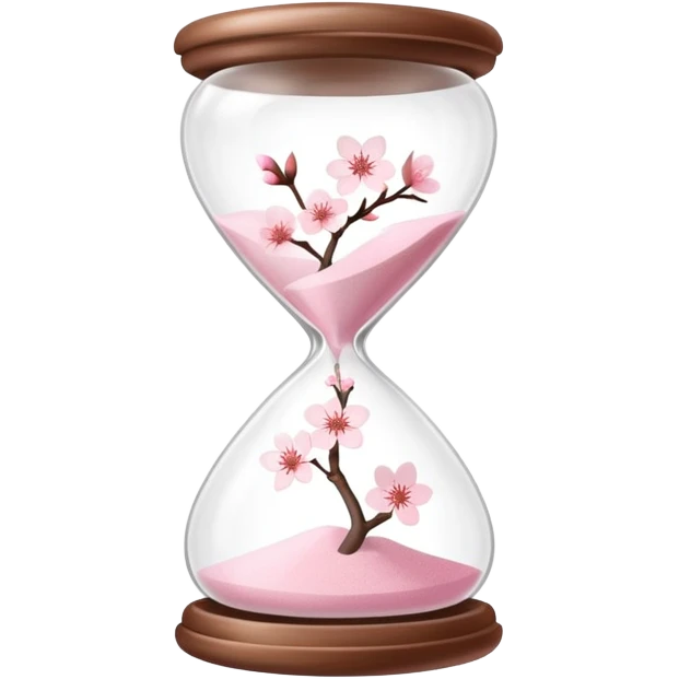  Cute Pastel Pink Cherry Blossom Sakura hourglass emoji