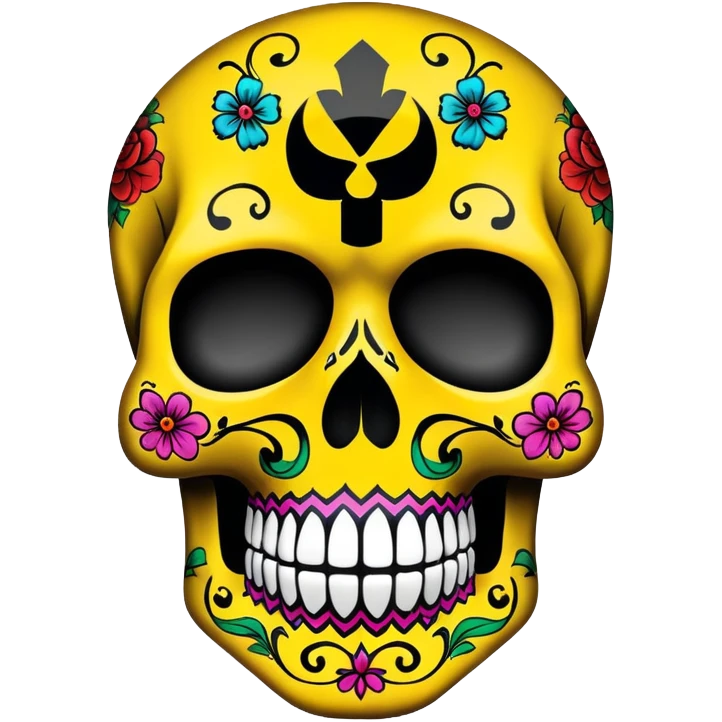 WuTang sugar skull with the wu-tang W logo incorporated into the skull design emoji