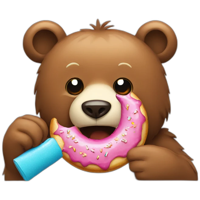bear eating an donnut emoji