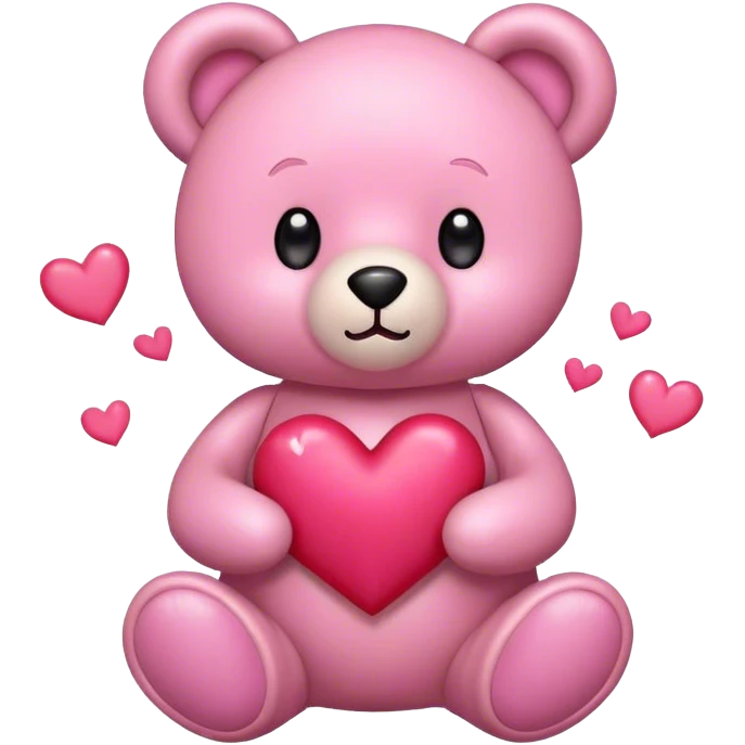 pink cute teddy bear sending hearts and love emoji